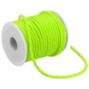 16 Yards 4mm PVC Hollow Pipe Rubber Cord 2mm ID with Plastic Spool, Yellow Green