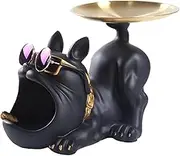 Fmzrbnih Key Bowl, Decorative Bulldog Entry Bowl for Keys - Funny and Cute Resin Figurine Storage Box for Kitchen Entryway or Living Room