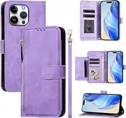 Ymyhyuxi Leather Flip Cases for Google Pixel 6A Case Business Cover Card Wallet Phone Bag Dual Layer Storage Compartment Covers (Purple)