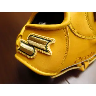 {圓圓小舖}全新日製硬式日本製SSK目錄外限定最高等級probrain棒壘球手套內野十字擋手套棒球手套黃色