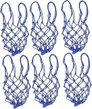 6pcs Heavy Duty Nylon Drawstring Storage Bag for Basketball Soccer Durable Mesh Carrier Blue Versatile Use for Schools Training and More