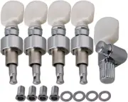 Chrome 5 String Banjo Geared Machine Head with Pearled Pegs Tuner Peg Gear Ratio