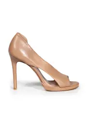 Nude Leather Cut Out Heels