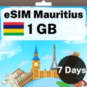 eSIM Mauritius - 1 GB - 7 Days - Travel eSIM | QR code activation