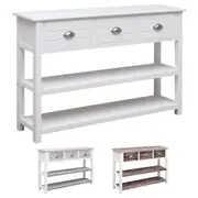 Sideboard End Table Storage Cabinet Solid Paulownia and Poplar Wood vidaXL