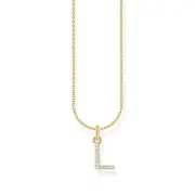 Buy Necklace with letter pendant L and white zirconia - gold by Thomas Sabo online - THOMAS SABO Australia