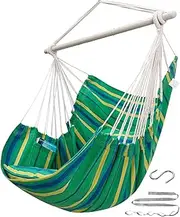 ADVOKAIR Hammock Chair Hanging Chair Swing Large Indoor with Anti-Slip Steel Spread Bar and Pocket-Max 500lbs-2 Cushions, Perfect for Bedroom,Outdoor,Patio, Porch,Backyard…
