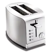 KRUPS 2 Slice Toaster Stainless Steel 6 Browning Levels Bagel Reheat Defrost