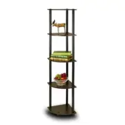 Turn-N-Tube 5 Tier Corner Display Rack Multipurpose Shelving Unit Espresso &...