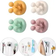 4 Pack Toothbrush Holder Wall Mounted, Self-Adhesive Silicone Tooth Brush Holder, Water Resistant Razor Holder, Suction Hook, Perfect Gadgets Accessories for Home RV Bathroom Shower, Colorful