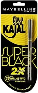 [Maybelline New York] New The Colossal Kajal - Super Black (2X Blacker) Waterproof 16Hours Intense Pencil