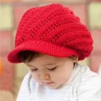 在飛比找momo購物網優惠-【PS Mall】鴨舌網狀毛線童帽 兒童 帽子(B053)