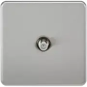 Knightsbridge SF0150BC - 1G Screwless Sat TV Outlet Non-Isolated - B/Chrome
