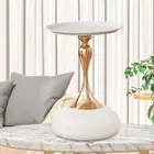 Side Table Drink Cocktail Table Modern Home Decor Stable Base Metal Coffee Table