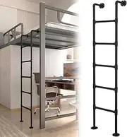 Loft Bunk Bed with Safety Side Climb Ladder 67" Tall Heavy Duty Floor Standing Bed for Attic Basement Emergency Fire Climbing 125cm (49in) Egress Ladder