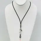 Pearl Rubber Necklace Tahitian Drop-Circle Baroque Keshi Long Adjustable Length