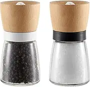 VEVOK CHEF Wooden Salt and Pepper Grinder Adjustable Coarseness Ceramic Wood Pepper Grinder Black Pepper Sea Salt Mill Grinder for Kitchen Seasoning Salt and Pepper Shaker Set Chef Gift