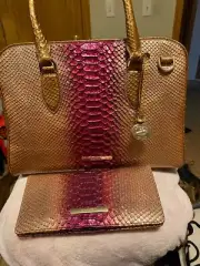Brahmin Marissa Pomegranate Harkness and matching wallet