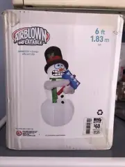 Gemmy Christmas 6 ft Animated Silly Shivering Snowman Airblown Inflatable Brrrrr