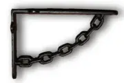 7 7/8" x 5 1/4" Black Chain Look Shelf Brackets Cast Iron Free Ship B-87