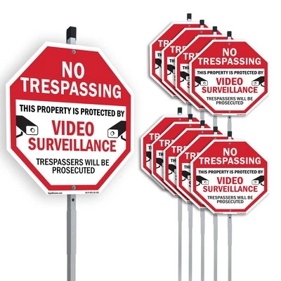 No Trespassing This Property Is P Octagon Sign With Stake Weather Resistant