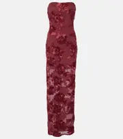 [Rotate] Rotate Floral embroidered mesh maxi dress AU 14 red