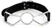Sex Bondage BDSM Toys O-Ring Mouth Gag, SM Enthusiasts Adult Toys Adjustable Leather Bondaged Restraints(L)