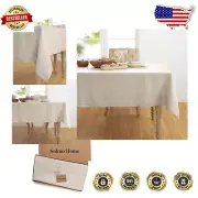 Versatile Light Natural Linen Tablecloth 60 x 144 for Year-Round Celebrations