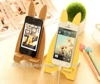 在飛比找樂天市場購物網優惠-✤宜家✤韓版-可愛越獄兔手機支架 木質手機架 時尚創意手機座