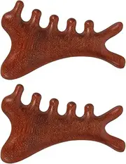 SOPOTUTU 2pcs Wooden Scalp Massagers Comb Portable Natural Hair Brush for Itchy Scalp Relief Durable Tool for Home and Travel Use for All Hair