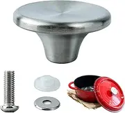 [HUASAI] Stainless Steel Replacement Handle compatible with Le Creuset,Aldi,Lodge, and other Enameled Cast-Iron Dutch Oven