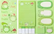 BetterJonny Green Frogs Sticky Notes Set, 550 Sheets, Self-Stick Memo Pad, Funny Stationary Supplies, Kawaii Sticky Notes for Students & Home Office, 1 Pack