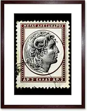 Postage Stamp Alexander Great Greek Old Drachma Framed Wall Art Print