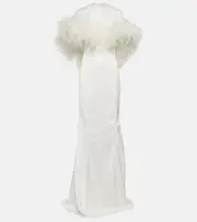 [The Attico] The Attico Feather-trimmed gown AU 4 white