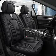 QIOZO ar Seat Covers Universal Full Set for Suzuki Lj80/Samurai/Sc100/Sj410/Sj413/Splash/Super Carry/Swace/Swift/SX4/Vitara/Wagon R/Wagon R+/X-90 Pelle Auto Parts/Waterproof/black
