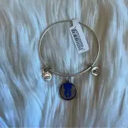 Alex and Ani Rafaelian Silver Jedi Symbol Resin Charm Bangle Bracelet