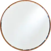 LVD Moderno Metal 100cm Mirror Wall Hanging Home Decorative Display Round Brown