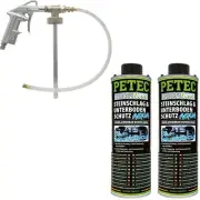 Petec 2x Steinschlag- & Underbody Coating Water Based Dark Grey 1L+ Ubs-Pistole