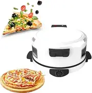 Pizza Maker Electric Pizza Oven 40cm Diameter Indoor Pizza Oven Double-Sided Heating, Non-Stick Pizza Maker with Adjustable Temperature Control, Table Top Pizza Oven for Pizzas/Nachos/Omelette White