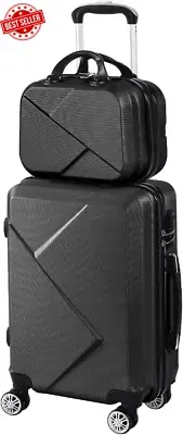 2PCS 20" Inch Carry on Luggage Set, Suitcase 12" Hand Baggage Trolley, Travel Pa