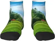 [EdWal] Golf Course Lawn print Men's Moisture Control Crew Socks Socks For Men and Women Gifts For Golf, Hunting, Camping