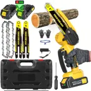 6-Inch Mini Chainsaw Cordless, Portable Handheld Electric Power Chainsaw with...