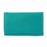 Pierre Cardin Leather Ladies Tri-Fold Wallet in Turquoise