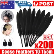 200x Black Goose Feathers 10-15cm Natural Feather DIY Craft Wedding Party Decor