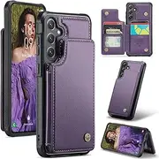 [ELEPIK] for Galaxy S23 Plus Case with Card Holder, Kickstand [5 Card/Cash Holder] [for Women & Men] [Durable PU Leather] Magnetic Wallet Phone Cover for Samsung Galaxy S23 Plus, Fashion Purple