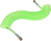 X AUTOHAUX 34 Circle Air Brake Hose Oil Cooler Coiled Short Tail Line Brake Coil Cable for Trucks Tractors Assembly with M22x1.5 NPT Fitting PU Iron Green 28 ft