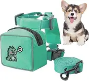 Dog Harness with Backpack, Dog Backpack Harness, Cartoon Backpack for Small Dogs with Lead, Adjustable, Colourful Pet Hiking Harness, Cute Bear Rabbit Dinosaur Pattern
