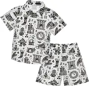 [Caihoyu] Little & Big Boy's Outfits Shirt Short Sets Toddler Boy Clothes Summer Clothes Set