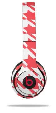Skin Wrap for Beats Solo Wireless 2 3 4 Houndstooth Coral SKIN ONLY