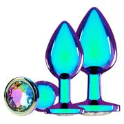 Shots Ouch! Venice Collection Iridescent Metal Anal Plug Set